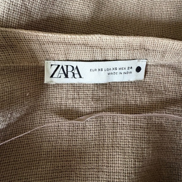 Zara Tan Textured Linen Top - Picture 3 of 5